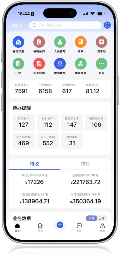 公寓资产管理系统产品界面